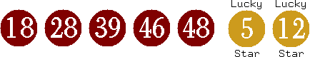 18 28 39 46 48 (05 12)
