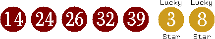 14 24 26 32 39 (03 08)