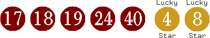 17 18 19 24 40 (04 08)