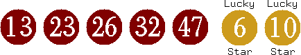 13 23 26 32 47 (06 10)