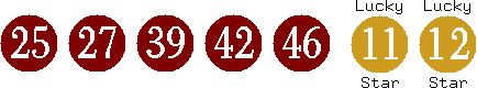 25 27 39 42 46 (11 12)