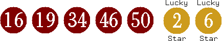 16 19 34 46 50 (02 06)
