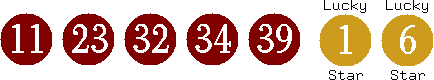 11 23 32 34 39 (01 06)
