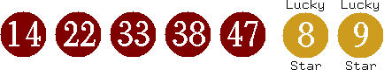 14 22 33 38 47 (08 09)