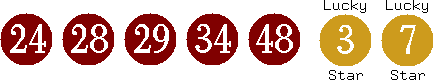 24 28 29 34 48 (03 07)