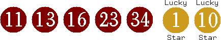 11 13 16 23 34 (01 10)