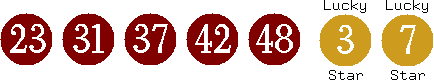 23 31 37 42 48 (03 07)