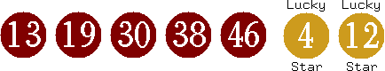 13 19 30 38 46 (04 12)