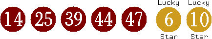 14 25 39 44 47 (06 10)