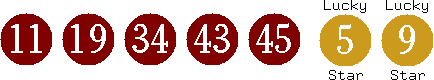 11 19 34 43 45 (05 09)