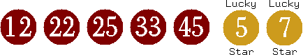 12 22 25 33 45 (05 07)