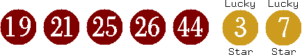 19 21 25 26 44 (03 07)