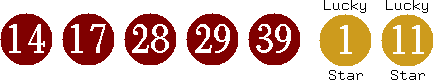 14 17 28 29 39 (01 11)