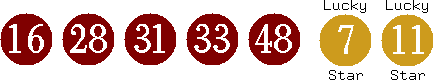 16 28 31 33 48 (07 11)