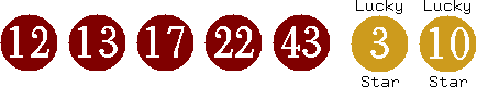 12 13 17 22 43 (03 10)