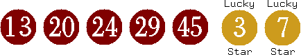 13 20 24 29 45 (03 07)
