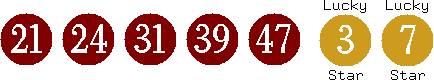 21 24 31 39 47 (03 07)