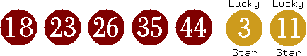 18 23 26 35 44 (03 11)