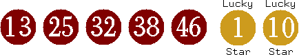 13 25 32 38 46 (01 10)