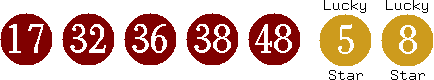 17 32 36 38 48 (05 08)