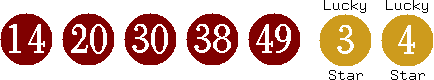 14 20 30 38 49 (03 04)