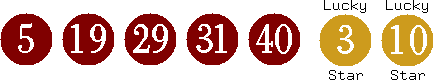 05 19 29 31 40 (03 10)