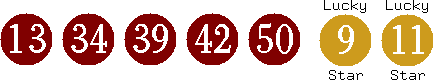 13 34 39 42 50 (09 11)