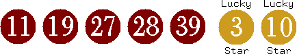 11 19 27 28 39 (03 10)