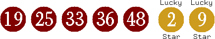 19 25 33 36 48 (02 09)