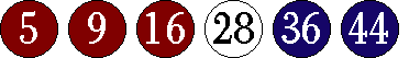 [05 09 16 28 36 44]