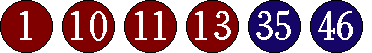 [01 10 11 13 35 46]
