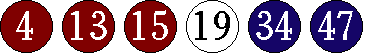 [04 13 15 19 34 47]