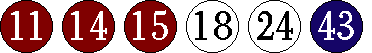 [11 14 15 18 24 43]