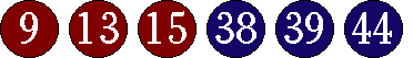 [09 13 15 38 39 44]