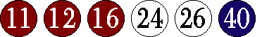 [11 12 16 24 26 40]