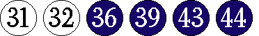 [31 32 36 39 43 44]
