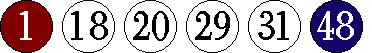 [01 18 20 29 31 48]