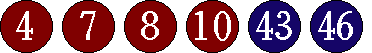[04 07 08 10 43 46]