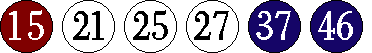 [15 21 25 27 37 46]