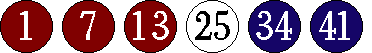 [01 07 13 25 34 41]