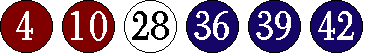 [04 10 28 36 39 42]