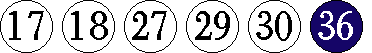 [17 18 27 29 30 36]