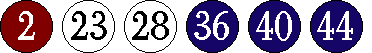 [02 23 28 36 40 44]