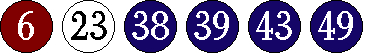 [06 23 38 39 43 49]