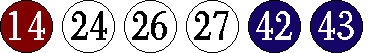 [14 24 26 27 42 43]