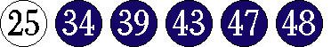 [25 34 39 43 47 48]