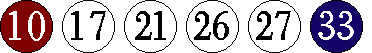 [10 17 21 26 27 33]