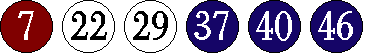 [07 22 29 37 40 46]