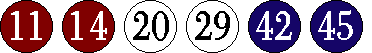 [11 14 20 29 42 45]