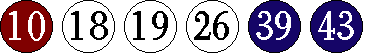 [10 18 19 26 39 43]